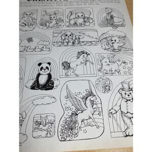 1983 Creative Stickers AA Graphics Color Yourself 11" × 8.5" Rainbow Animals NOS